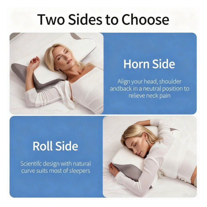 Nakketerapipude Memory Foam Lysegrå Ortopædisk Ergonomisk Smertelindring
