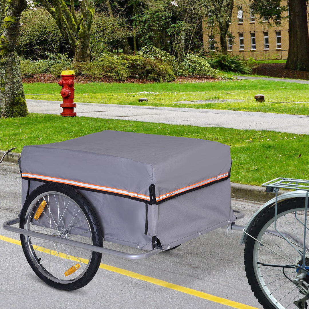 Sammenklappelig cykeltrailer, lasttrailer med kobling, transporttrailer med en lasteevne på op til 40 kg, transporttrailer til cykler og trækvogne, 140 x 88 x 60 cm
