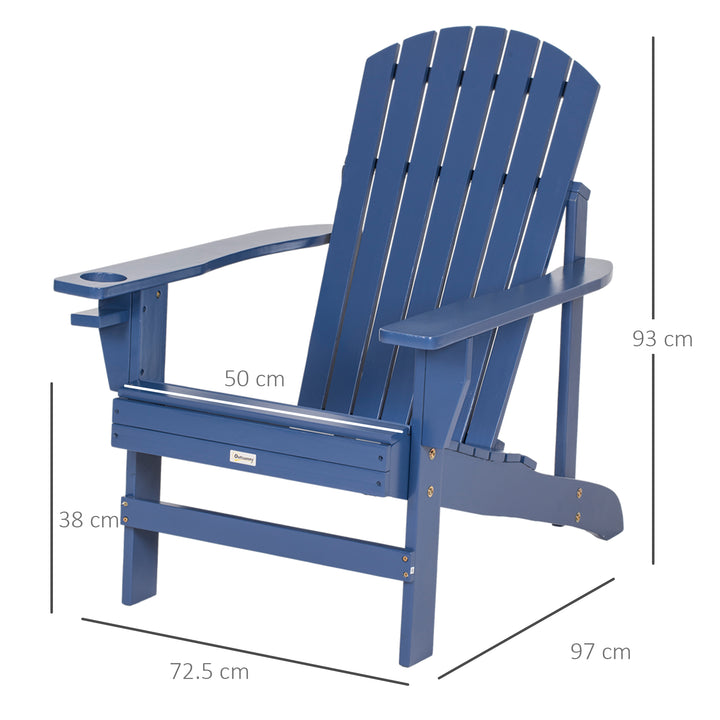 Andirondack havestol, havestol, liggestol, justerbar ryglæn, 72B x 94D x 93H cm, blå