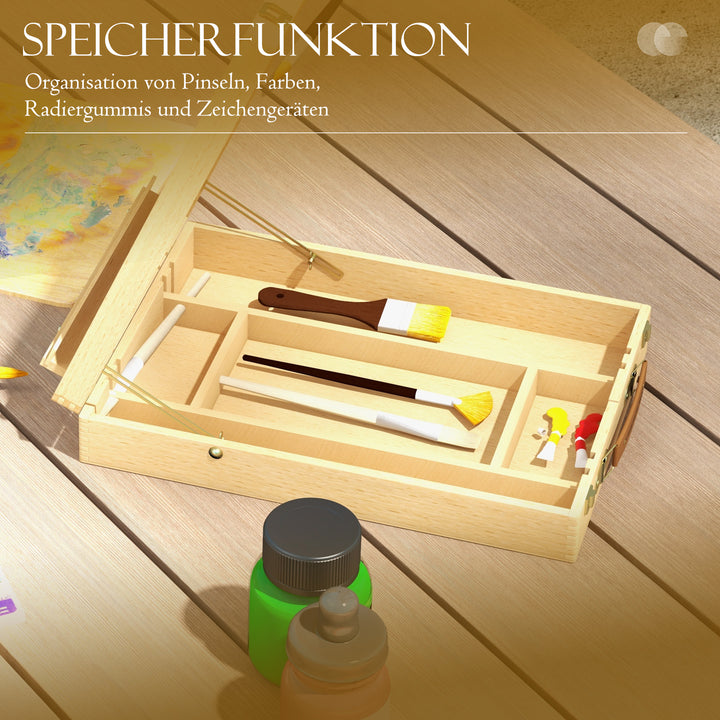 Bordstaffeli bordstaffeliæske, bøgetræ, sammenklappelig, 27 cm x 41,5 cm x 74,5 cm, naturlig