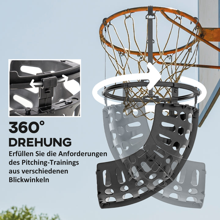 Basketball-rebounder, højdejusterbar, 360° drejelig, plastik, 35,6l x 35,6b x 75,5h cm, sort