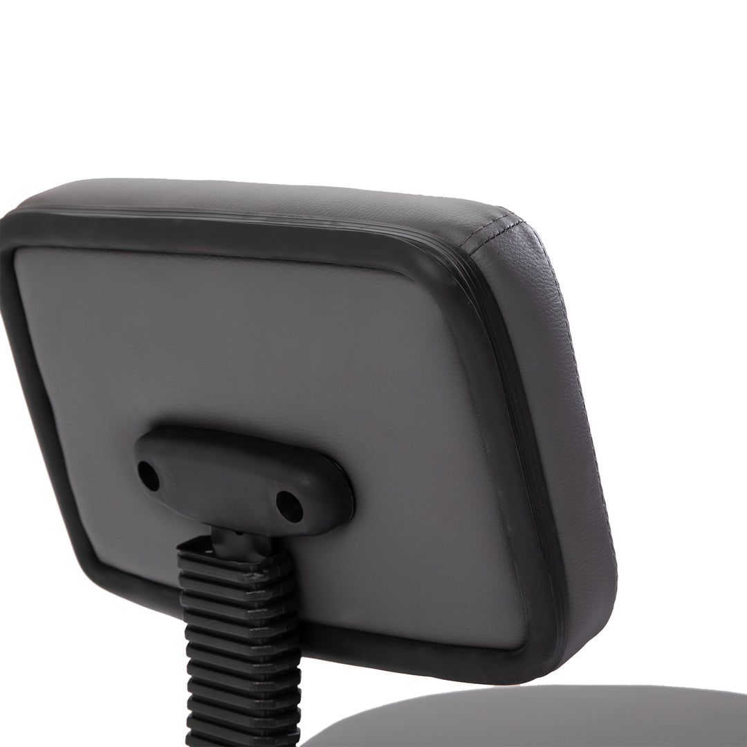 Salonskammel, højdejusterbar, ergonomisk, 360° drejelig, 5 hjul, syntetisk betræk, grå