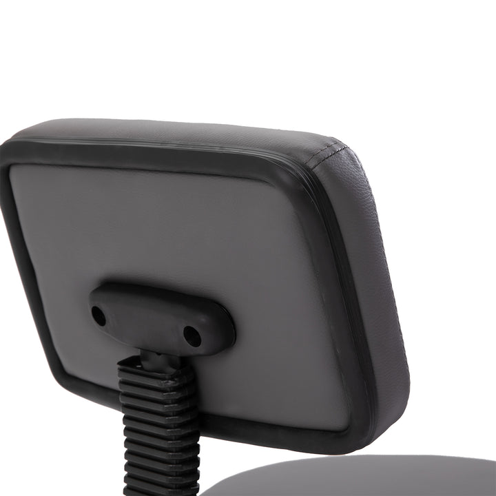 Salonskammel, højdejusterbar, ergonomisk, 360° drejelig, 5 hjul, syntetisk betræk, grå