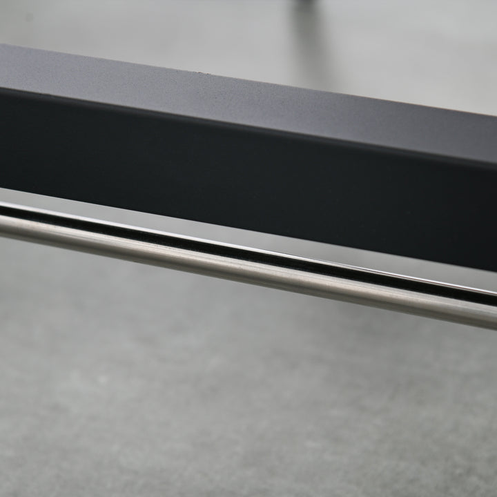 Foldbart spisebord, industrielt bord, foldbart, lavet af metal og træ, pladsbesparende, brun