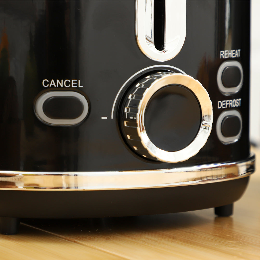 Kedeltoastersæt med 2 skiver brødrister, sort