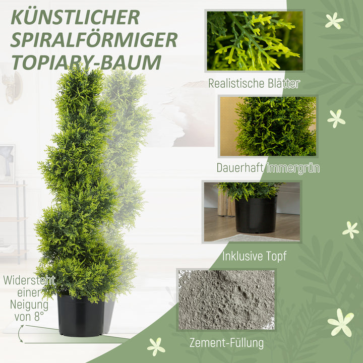 Kunstig cypres 90cm kunstig plante i spiralform, kunstige plastplanter i potte, moderne dekoration