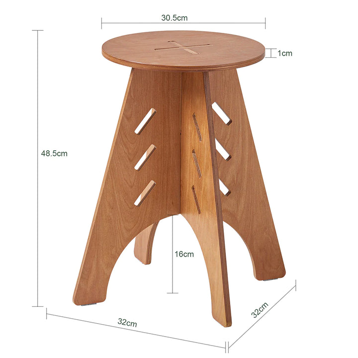 Sidebord / sofabord, japandi-look, Ø32 cm, brun