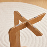 Rundt sidebord / sofabord i japandi-look, Ø40cm, ægte træ, naturfarvet