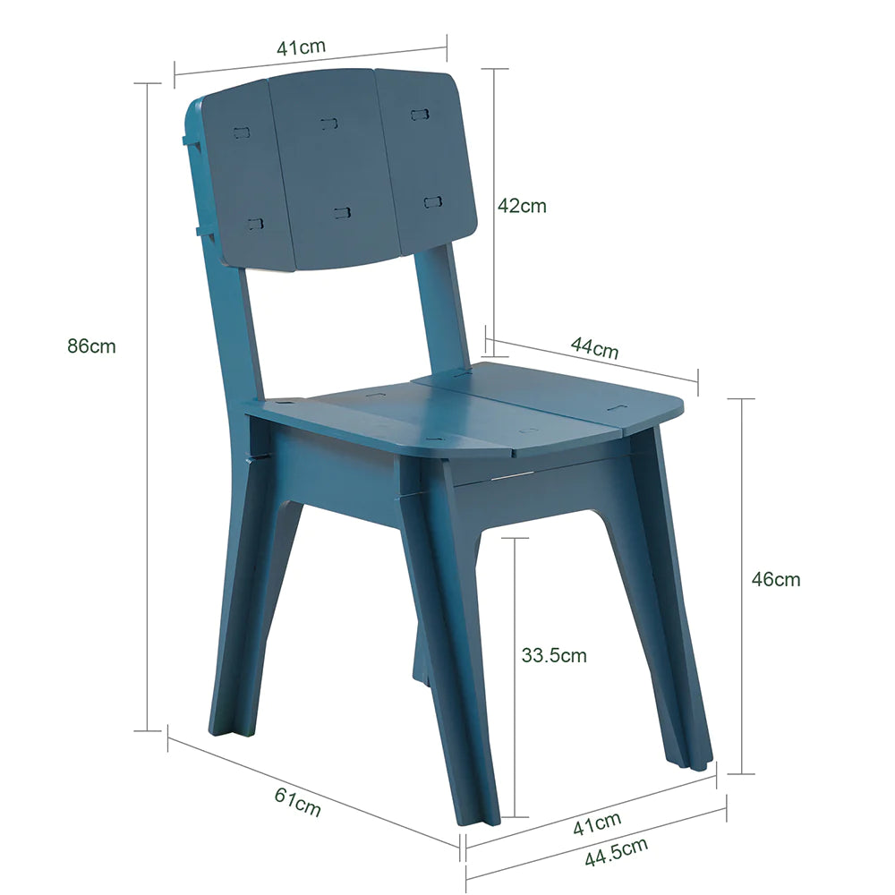 Stol til børneværelset i trendy blå farve, 44,5*61*86 cm