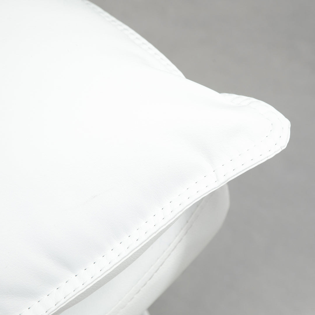 Kontorstol med lænefunktion, ergonomisk højdejusterbar med fodstøtte, polstret, bæreevne op til 135 kg, 66 x 72 x 122-130 cm, hvid