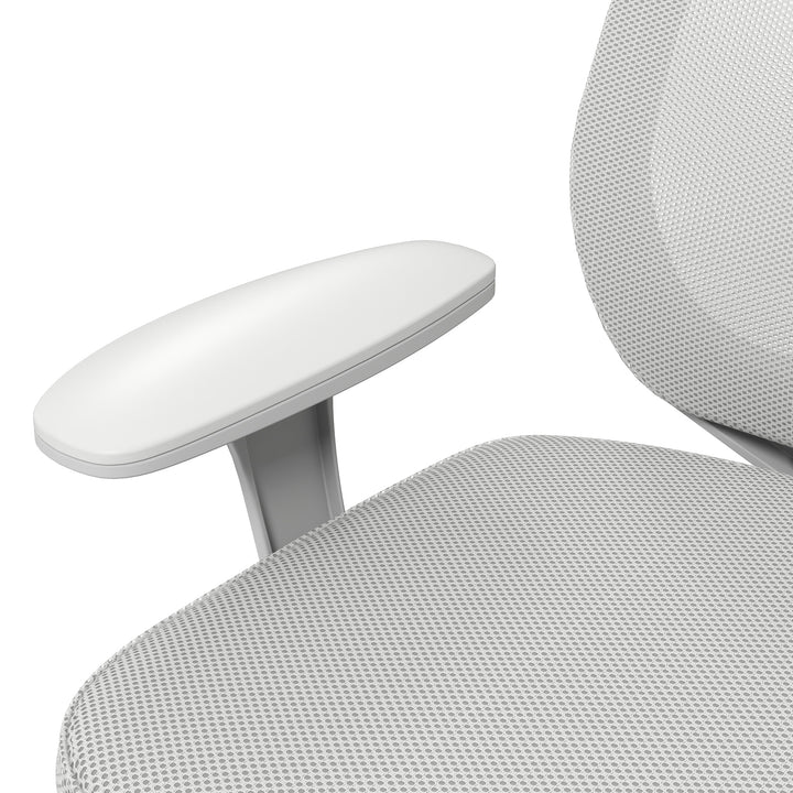 Kontorstol, ergonomisk skrivebordsstol med drejefunktion, højdejusterbar 55 x 48 x 83-95 cm, grå