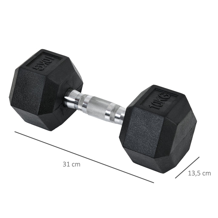 Sekskantede håndvægte, sæt med 2 håndvægte med riflede håndtag, støbejerns håndvægtsæt, 2 x 10 kg, håndvægte til mænd og kvinder, hjemme, fitnesscenter, styrketræning