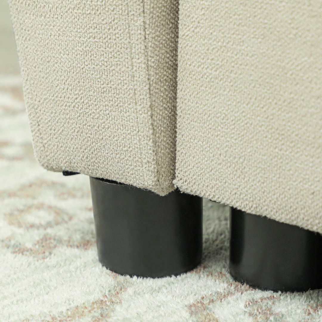 2-Personers sofa med sengefunktion, justerbar ryglæn, polstret sofa, fløjlslook, til stue, soveværelse, beige