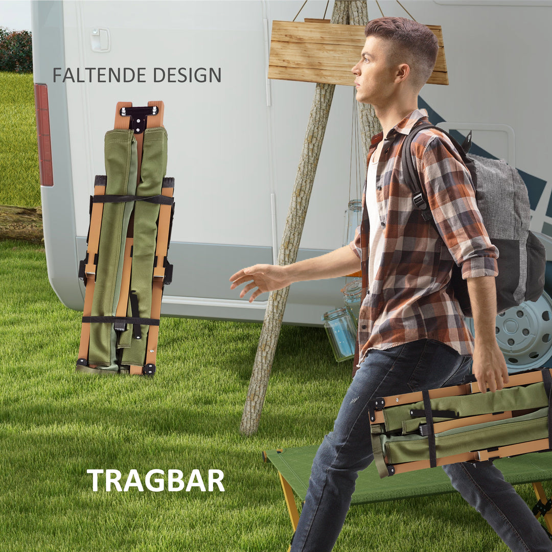 Sammenklappelig feltseng med bæretaske 196 x 64 x 45 cm gæsteseng op til 200 kg til udendørs campingrejser