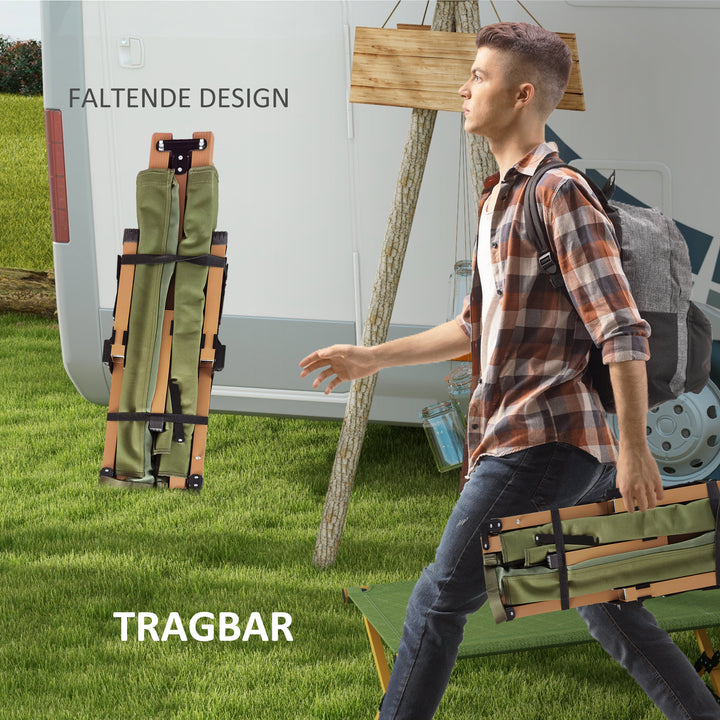 Sammenklappelig feltseng med bæretaske 196 x 64 x 45 cm gæsteseng op til 200 kg til udendørs campingrejser