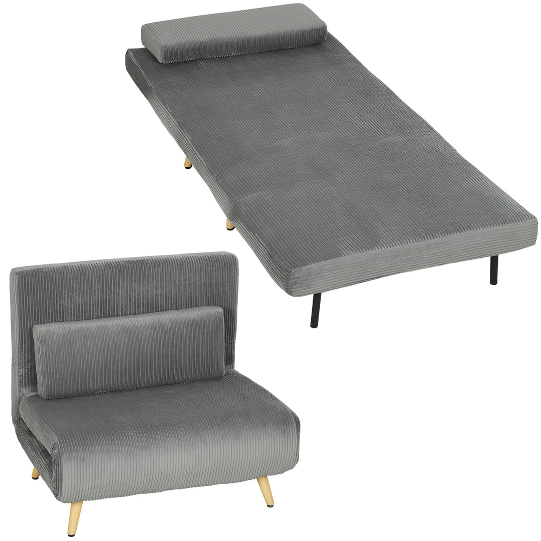 Sovestol 3 i 1 sovesofa med sengefunktion, 90x190 cm mørkegrå