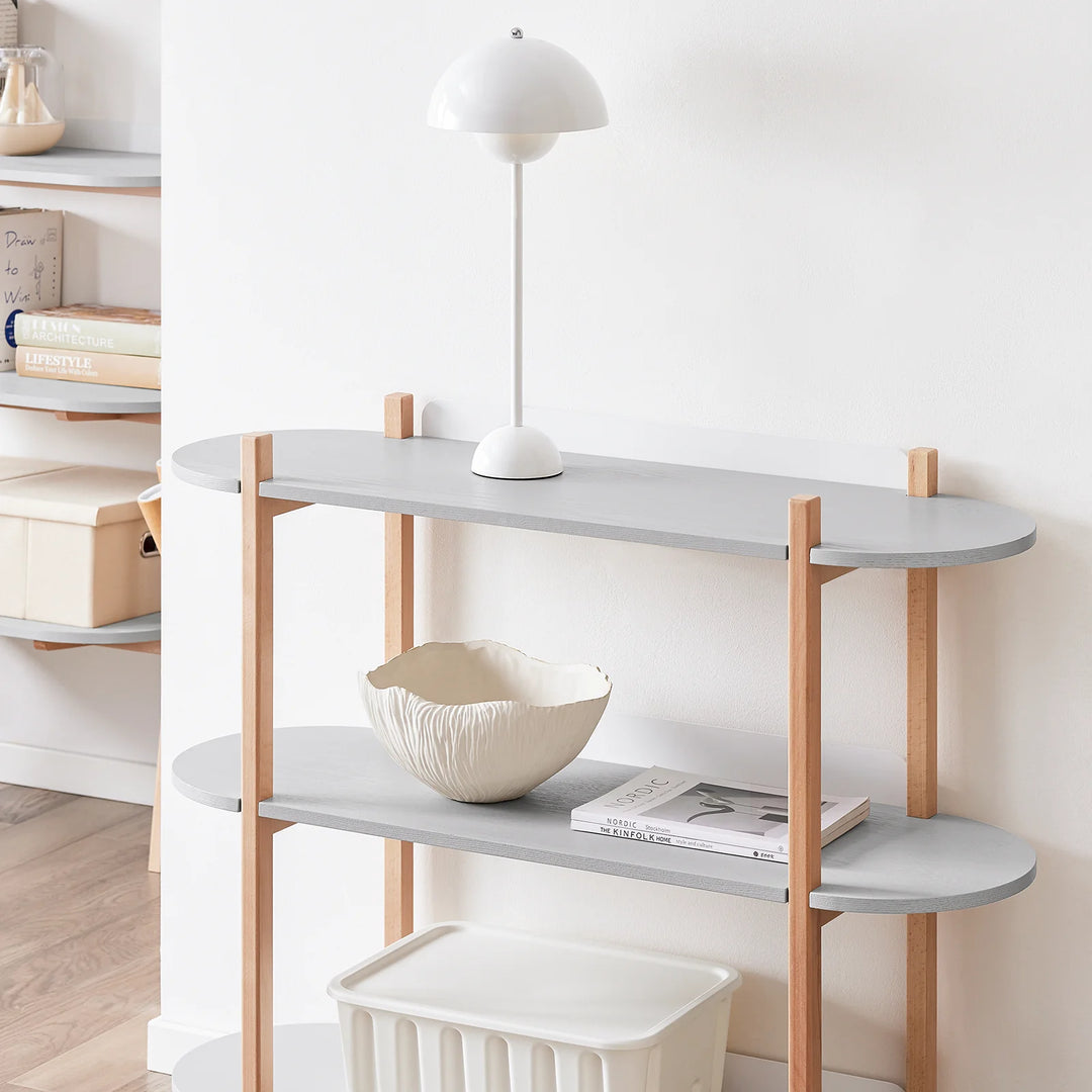 Konsolbord med 3 hylder, L100 x B33 x H88 cm, grå