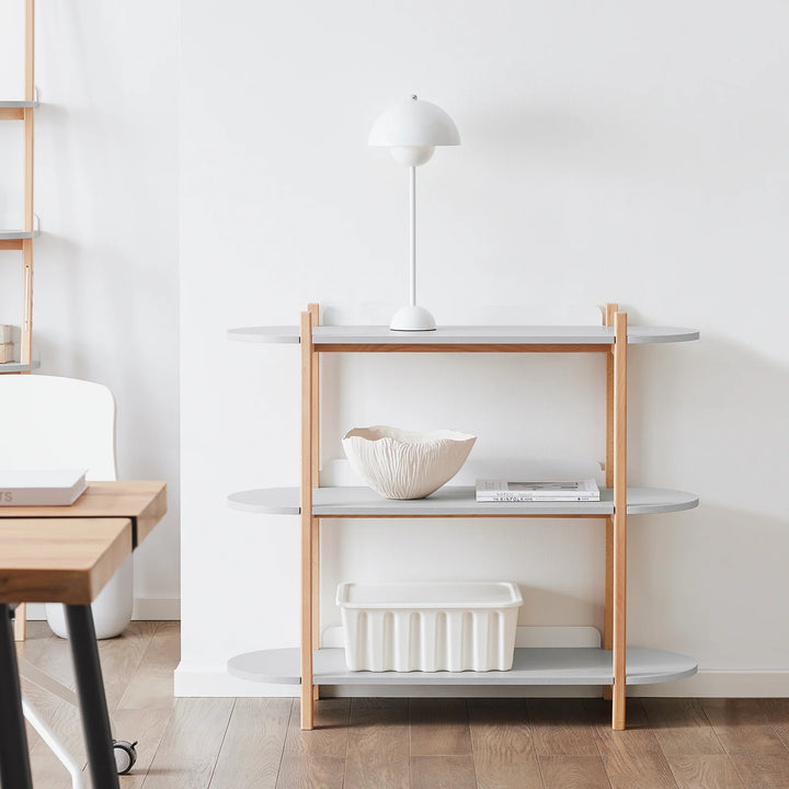 Konsolbord med 3 hylder, L100 x B33 x H88 cm, grå