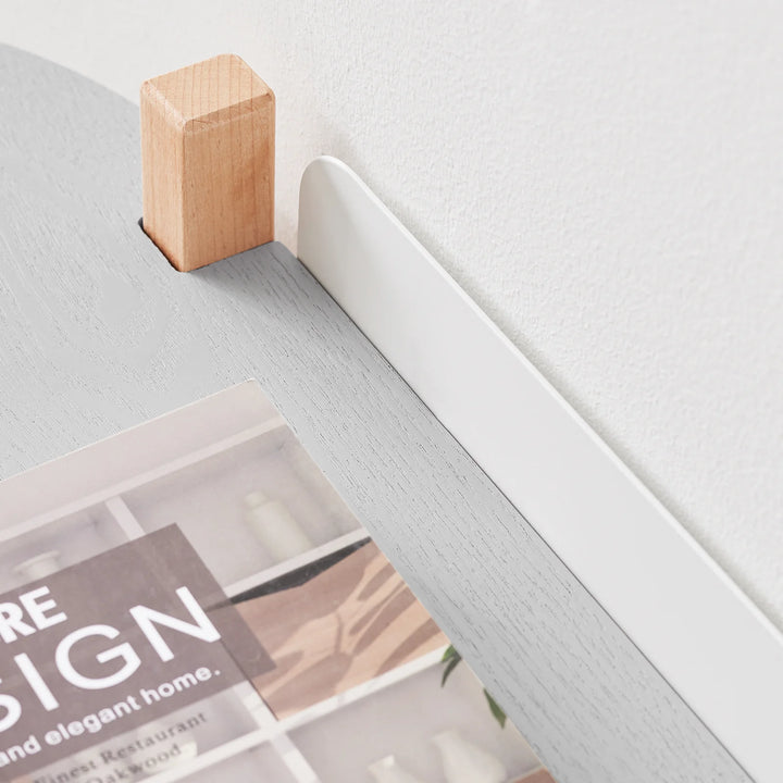 Konsolbord med 2 hylder, L100 x B33 x H52 cm, MDF og bøgetræ, grå