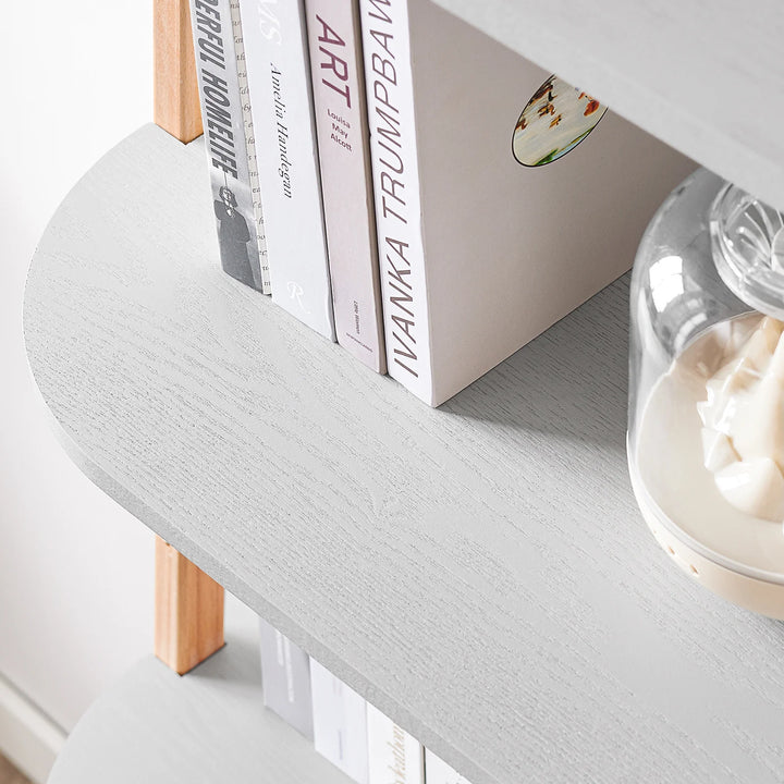 Stilfuld og elegant stigereol, lysegrå, D39 x B65 x H169 cm