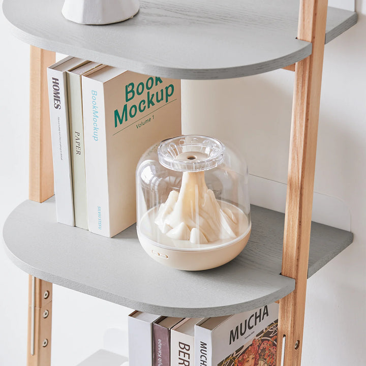 Smuk og elegant stigereol med 4 hylder, L44xH169xB39 cm, lysegrå