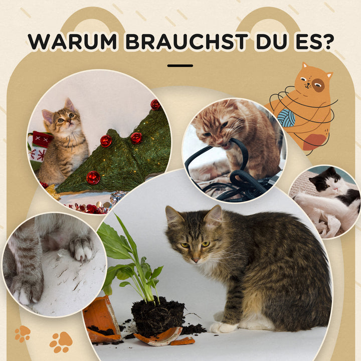 Kradsetønde designet af en bjørn med 2 kattehuler og 1 kradseområde, hvid + brun