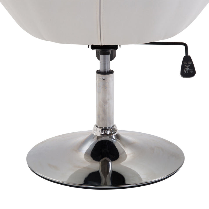 Arbejdsskammel drejeskammel kontorstol forkromet højdejusterbar, kunstlæder + stål, sort/hvid, 71x59x78-90cm (hvid)