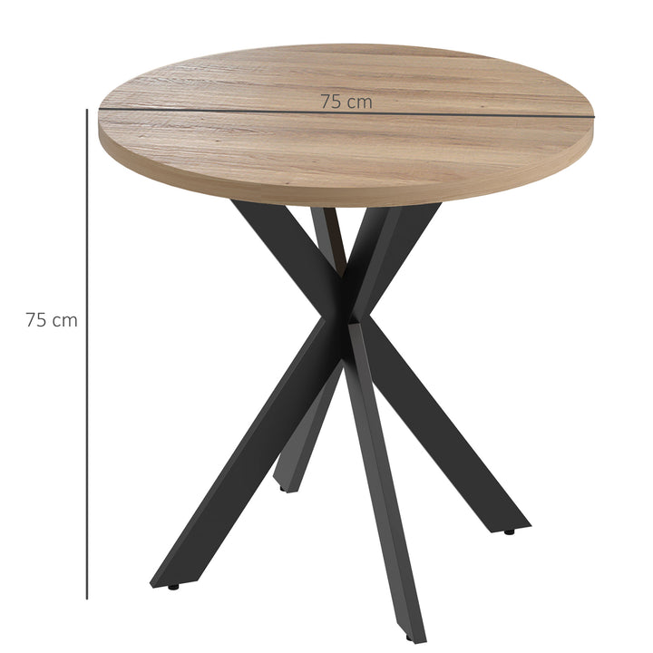 Spisebord 75 x 75 cm rundt køkkenbord til 2-4 personer moderne spisebord med edderkoppefod brun