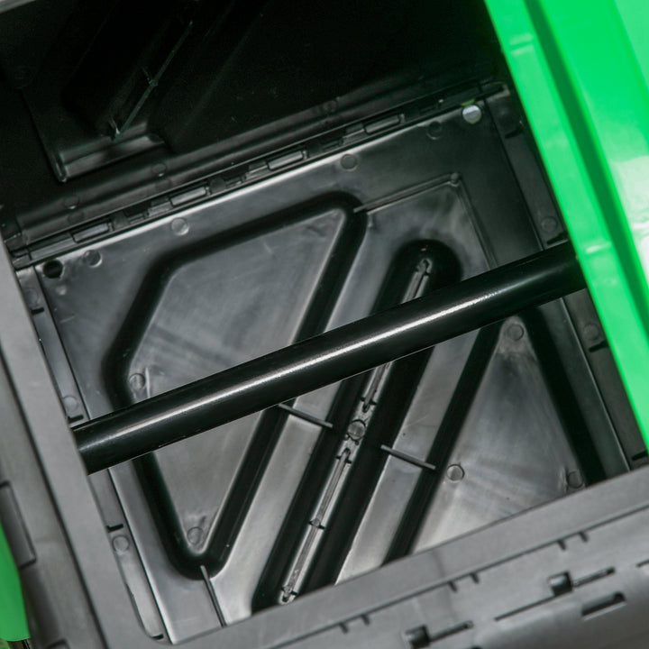 Kompostbeholder, 65 liter kompostbeholder, roterbar, kompakt, 24 ventilationshuller, stål, plastik, grøn+sort