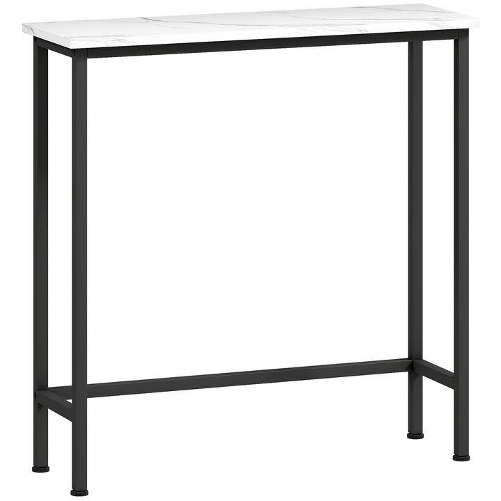 Konsolbord, entrebord med justerbare fodpuder, anti-tip beskyttelse, 75 x 24 x 76 cm, til små rum, sort