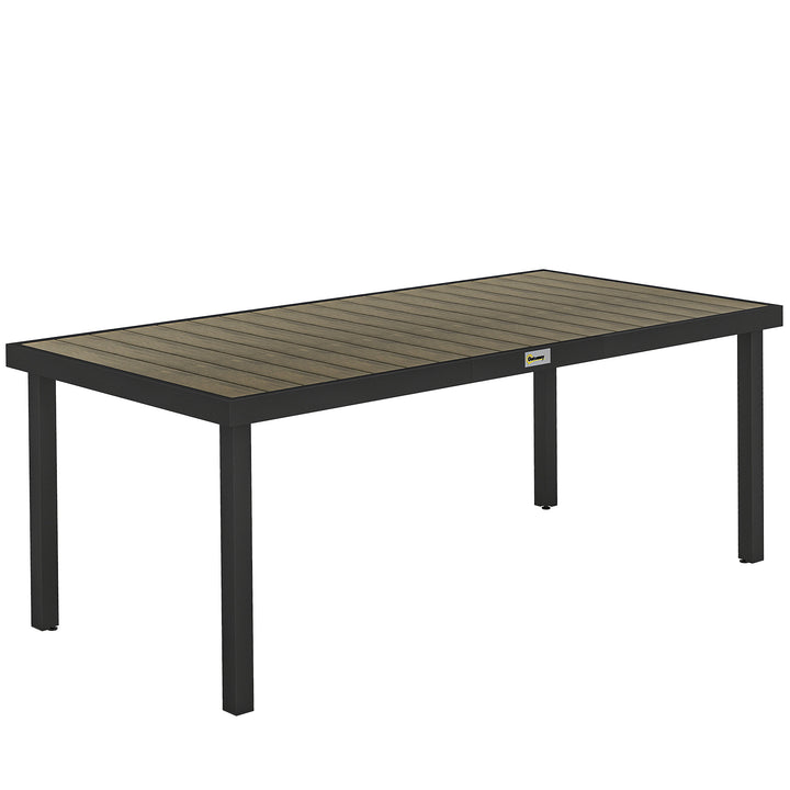 Havebord til 8 personer, udendørsbord, loungebord, vejrbestandigt, 190 x 90 x 74 cm, naturtræ