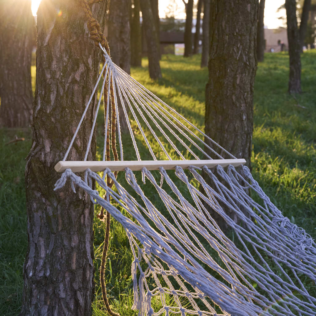 Havehængekøje boho mesh kvast 200cm grå
