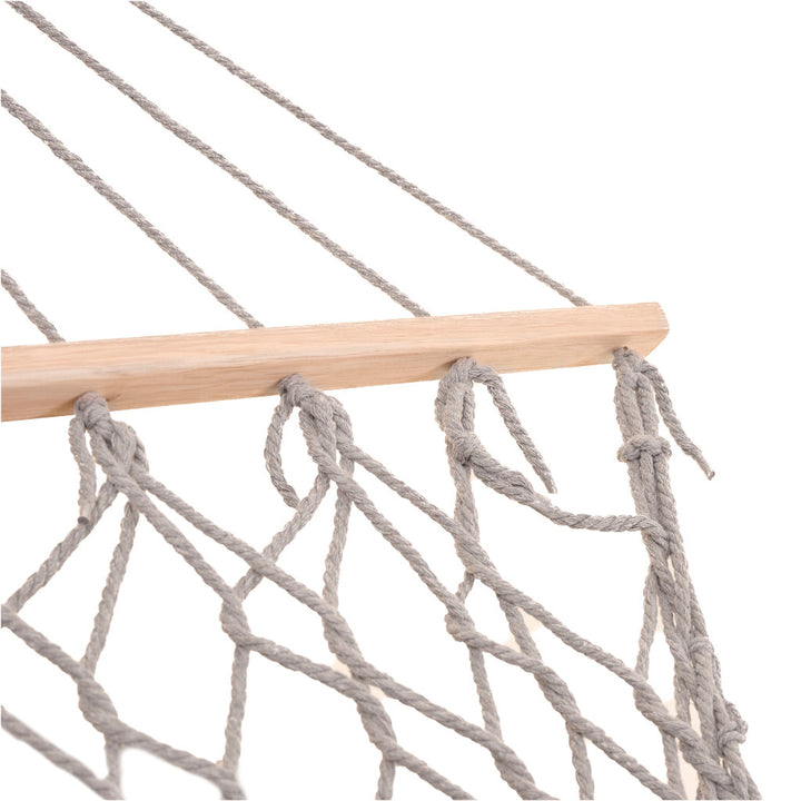 Havehængekøje boho mesh kvast 200cm grå