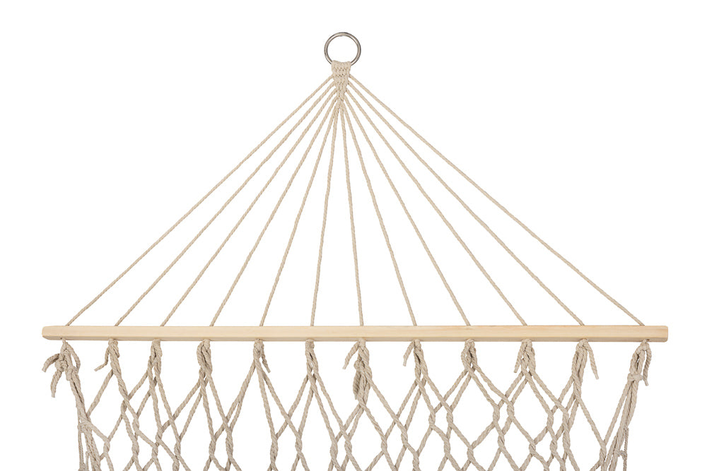 Havehængekøje boho mesh kvast 200cm ecru