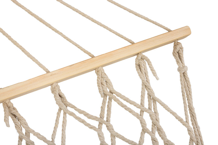 Havehængekøje boho mesh kvast 200cm ecru
