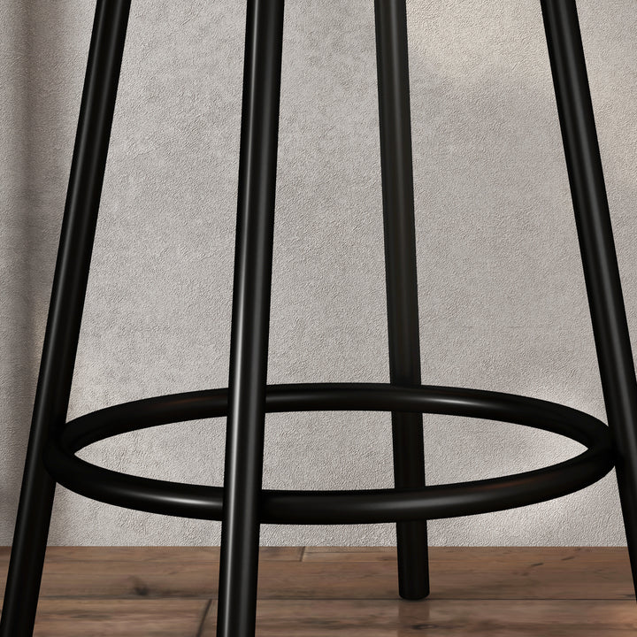 3-Delt spisebordssæt med barbord og 2 stole, lille køkkensæt med sidehylder, mdf, metal, sort