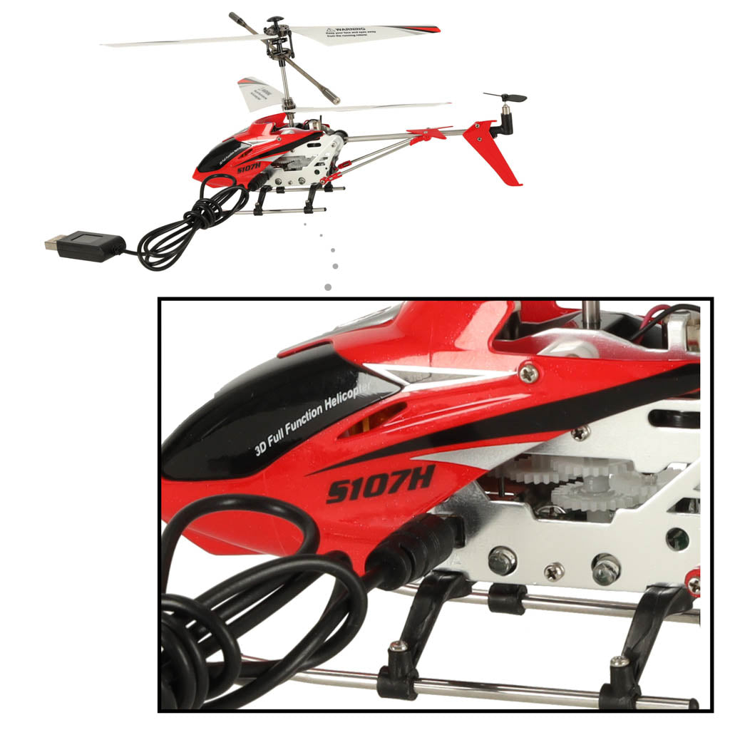 SYMA S107H 2.4GHz RTF RC helikopter rød
