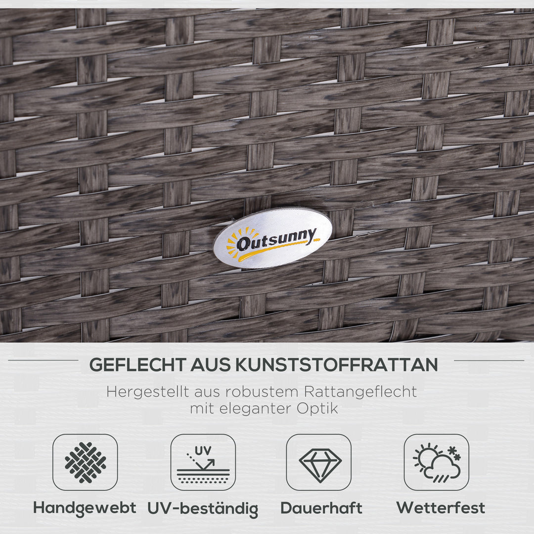 5-Delt polyrattan havemøbelsæt siddegruppe havemøbelsæt sofasæt lounge med hynder mørkegrå 2 x lænestole 1 x sofabord 2 x skamler