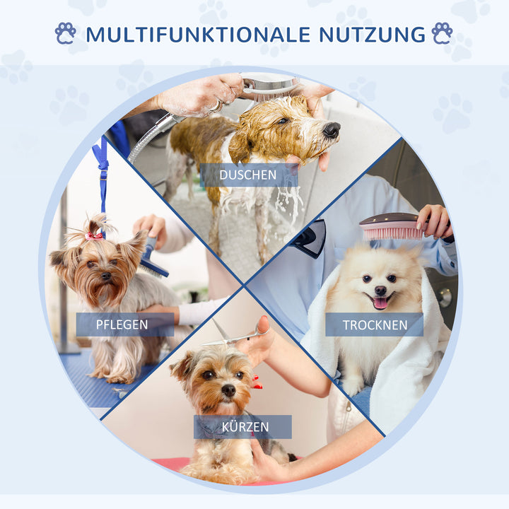 Hundetrimmebord med nederste kurv kæledyrstrimmebord hundetrimmebord hundefrisørbord klippebord til hunde katte op til 100 kg blå