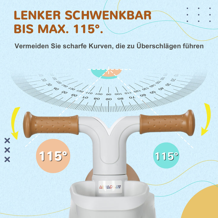 Løbecykel, justerbart sæde, med hjul, til 1-3 år, op til 20 kg, grøn/hvid