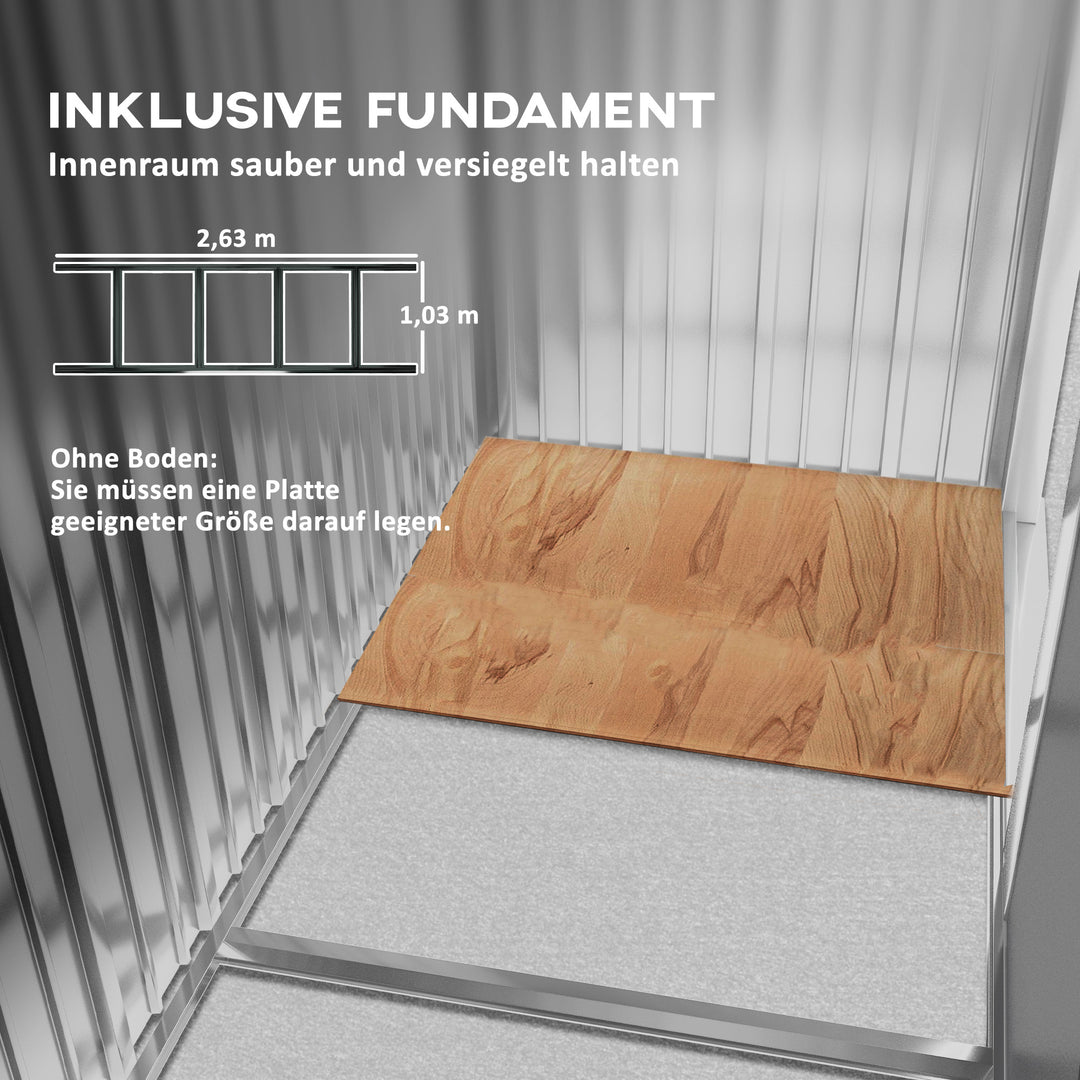 Redskabsskur med skydedøre 2,77 x 1,95 x 1,92 m metal antracitgrå