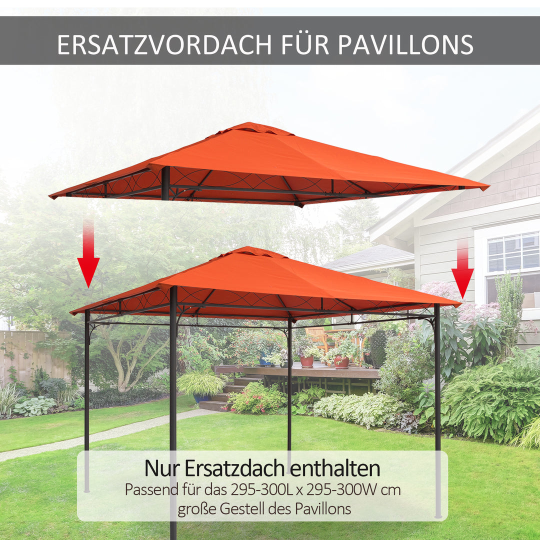 Reservehavepavillontag polyester 2,98 x 2,95 m orange