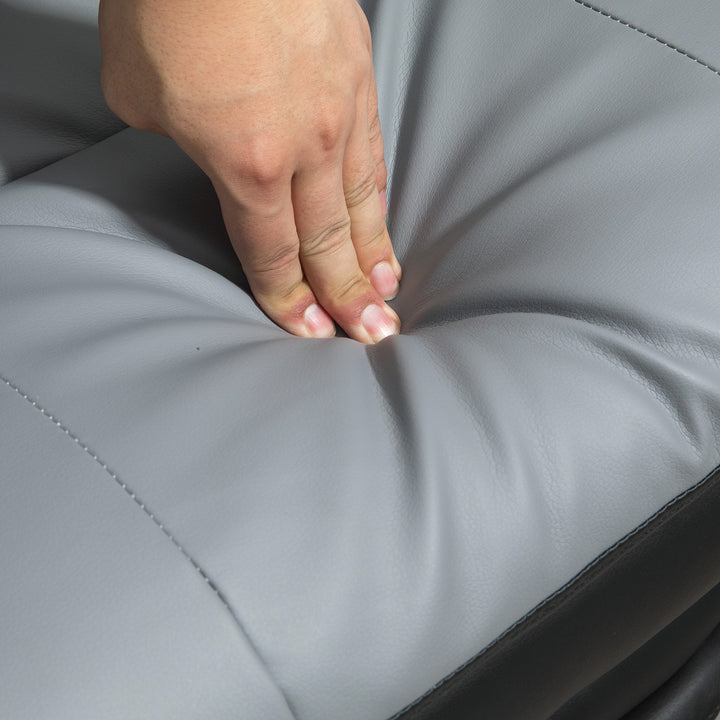 Kontorstol, ergonomisk, justerbar, 63x71x123-129cm, lysegrå/sort