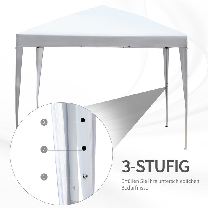 Pavillon, 2,95 x 2,95 m Pop-up foldbar pavillon, havepavillon, festtelt, UV-beskyttelse, stål + oxfordstof, hvid