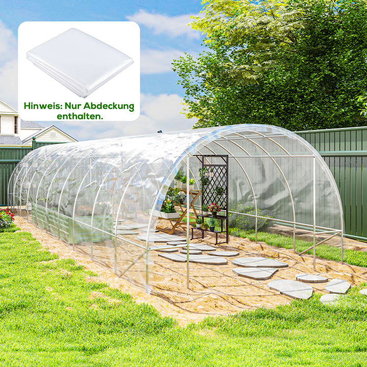 Drivhusoverdækning, plastikplanteoverdækning, uv-resistent, vandtæt, 6 x 10 m
