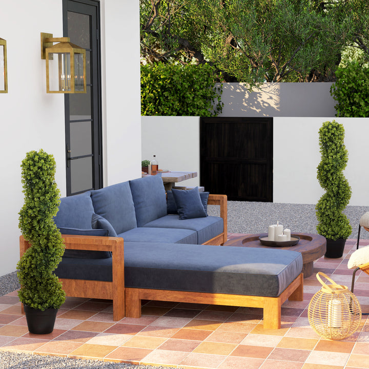 Sæt med 2 dekorative planter, kunstige planter i potter, kunstige planter til hjemmet, indendørs, udendørs, 90 cm, grøn