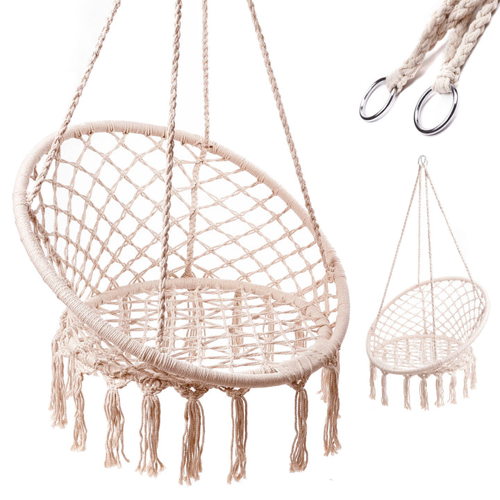 Gyngestol storkerede med ryglæn, ecru, 80 cm