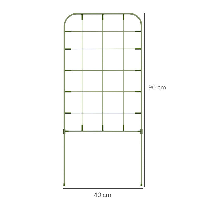 Espaliersæt, 6 metalespalierer til klatreplanter, stål, 40 x 90 cm, grøn