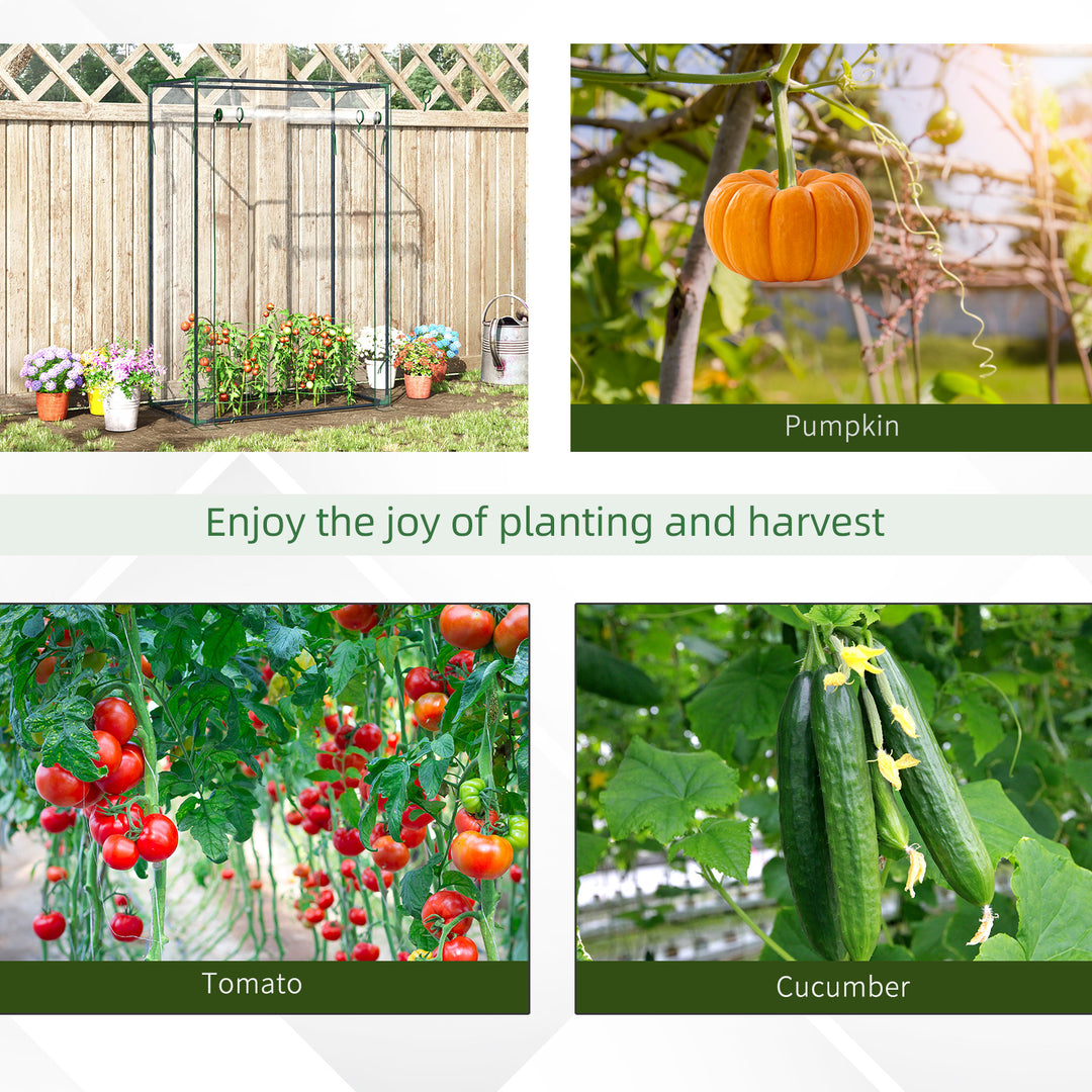 Drivhus med dør, vintersikkert foliedrivhus af stål, drivhus til altan, have, tomathus 100x50x150cm, tomatdrivhus til tomater, grøntsager, blomster, planter, transparent