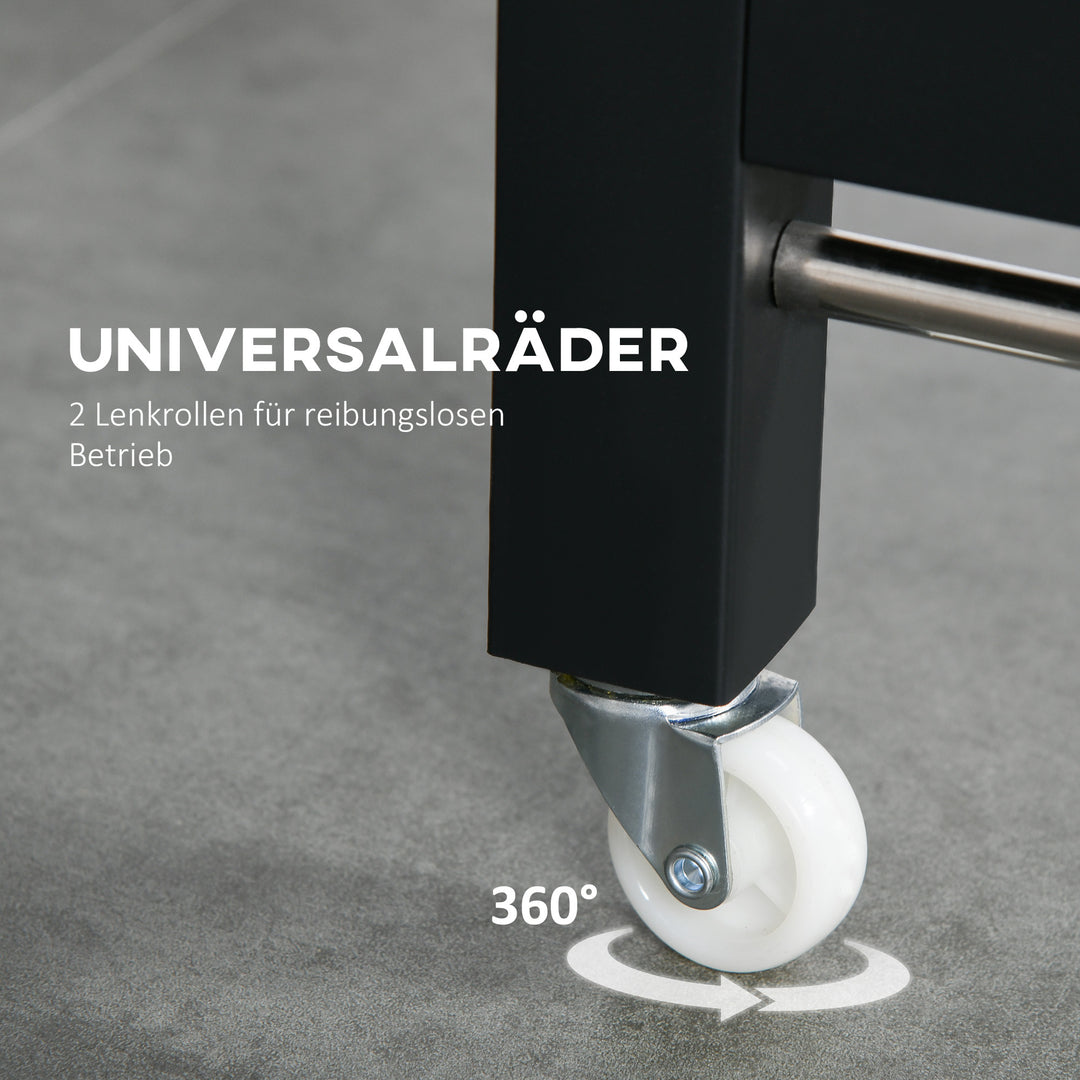 Foldbart spisebord, industrielt bord, foldbart, lavet af metal og træ, pladsbesparende, brun